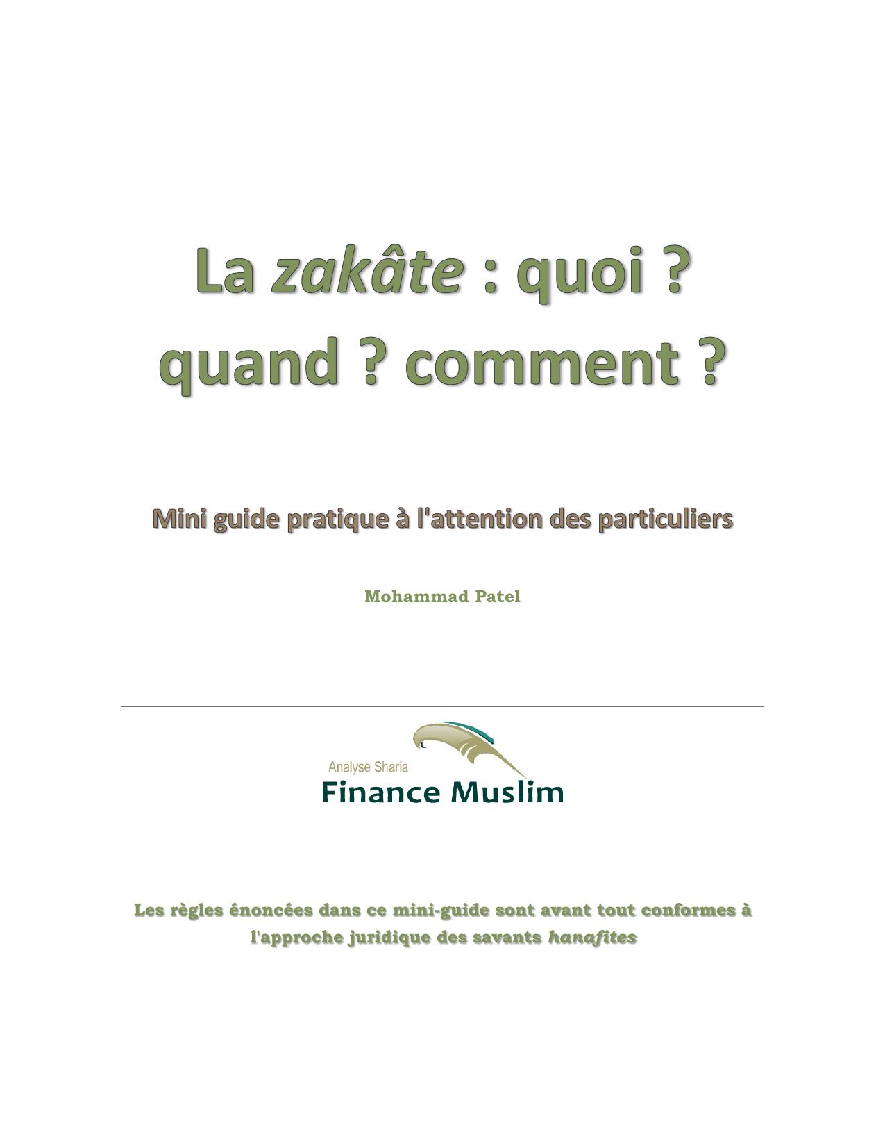 La Zakâte : quoi ? quand ? comment ?