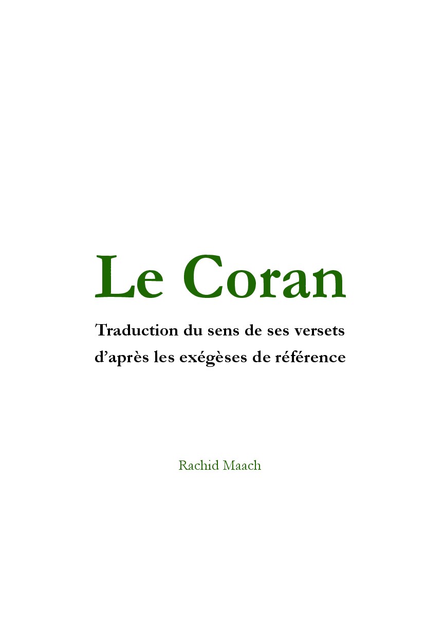 Traduction Coran Rachid Maach (avec Dieu)