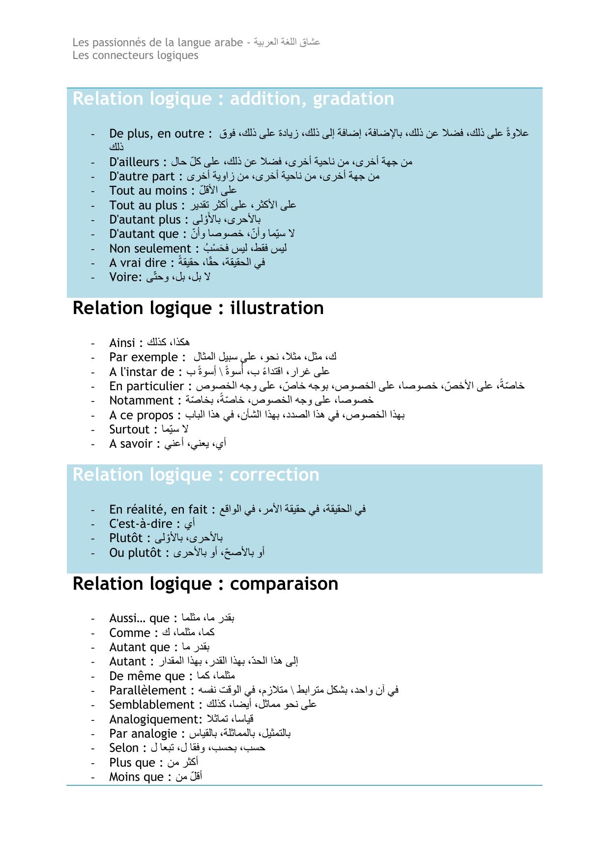 Les connecteurs logiques