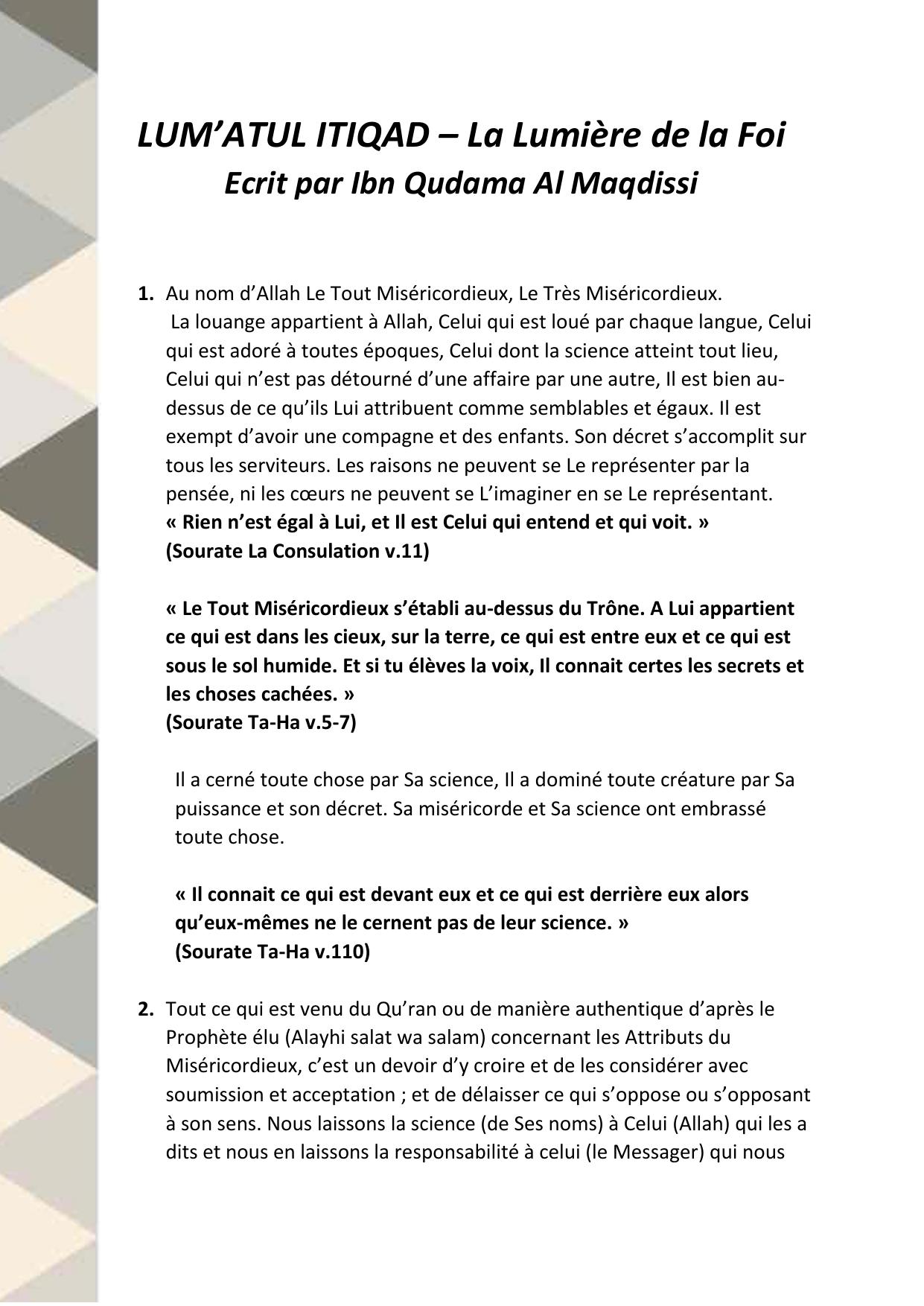 La Lumière de la Foi